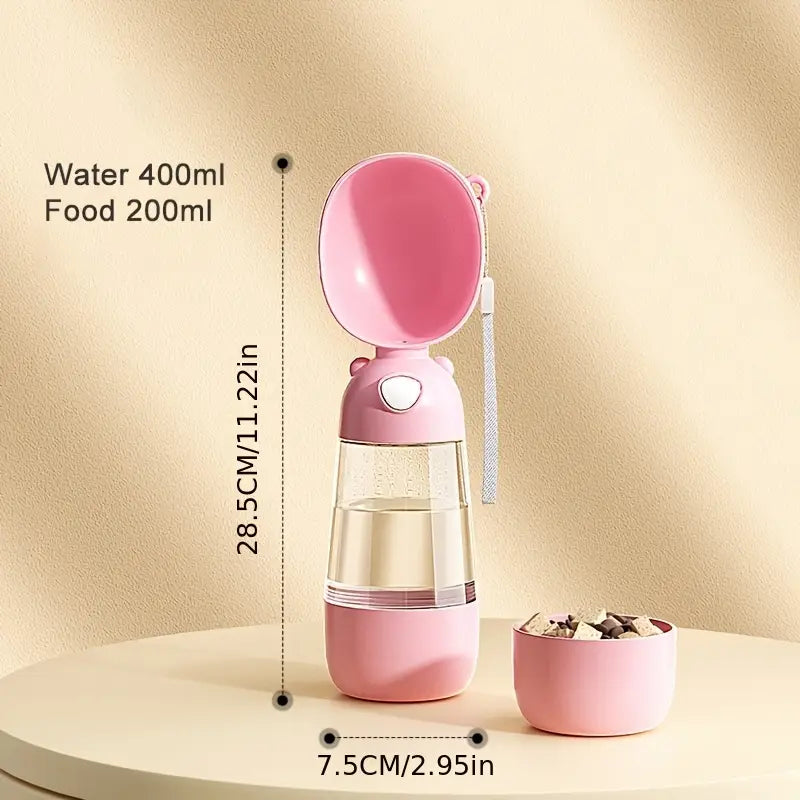 600ML 2'Sİ 1 ARADA EVCİL HAYVAN TAŞINABİLİR SU & MAMA KABI SETİ