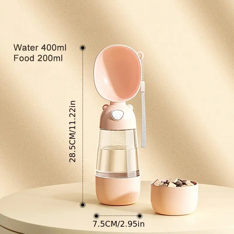 600ML 2'Sİ 1 ARADA EVCİL HAYVAN TAŞINABİLİR SU & MAMA KABI SETİ
