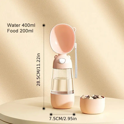 600ML 2'Sİ 1 ARADA EVCİL HAYVAN TAŞINABİLİR SU & MAMA KABI SETİ